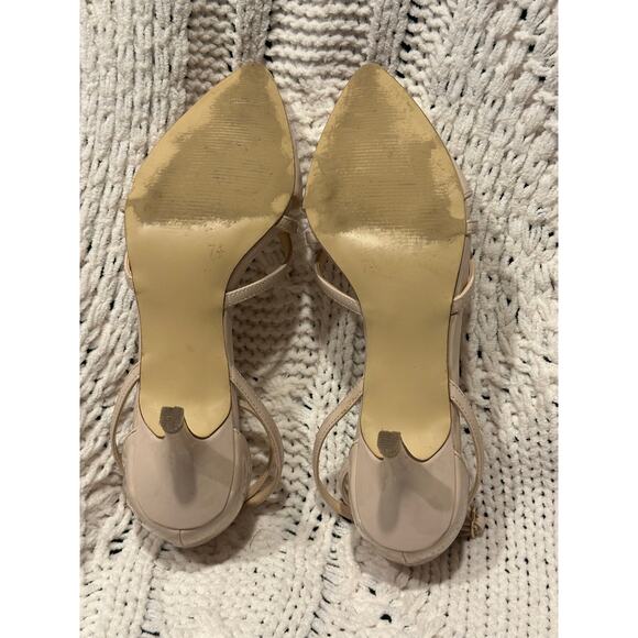 Michael Lila kitten 2” Heels Tan Women’s Size 7.5 ankle straps evening wedding - Picture 7 of 10